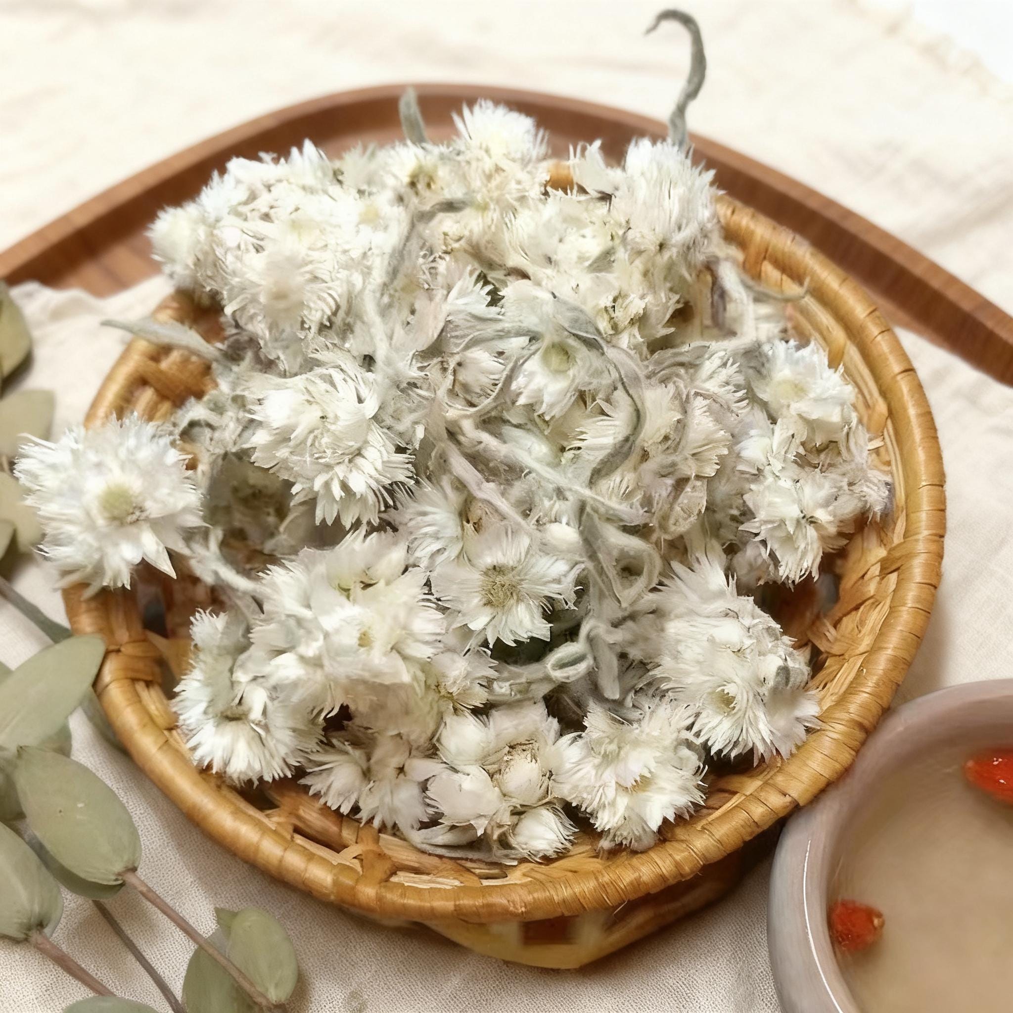 Snow Chrysanthemum Dried Flowers (Coreopsis tinctoria) - Image 3